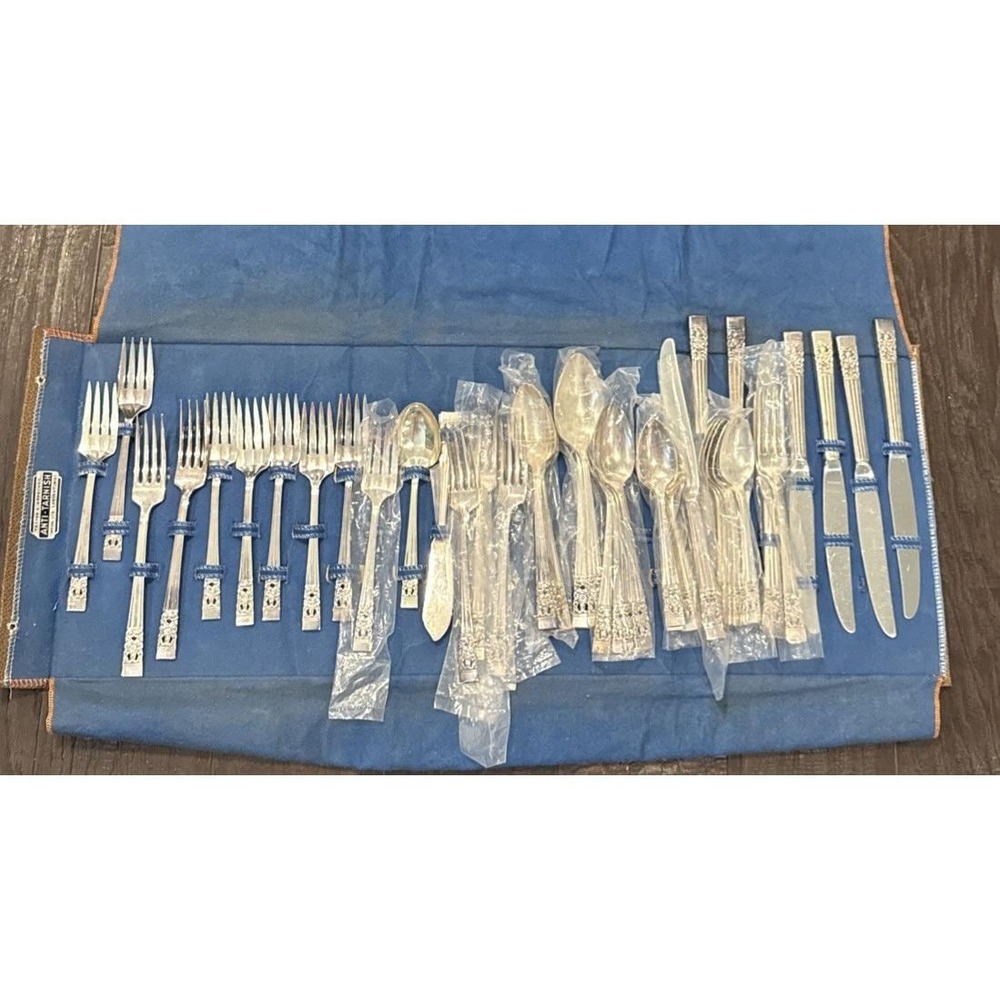 Oneida Community Coronation Silver Plate Silverware Set 49 Pieces 1936 Vintage